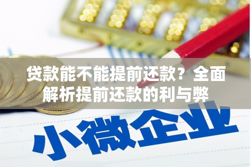 乡宁贷款能不能提前还款？全面解析提前还款的利与弊